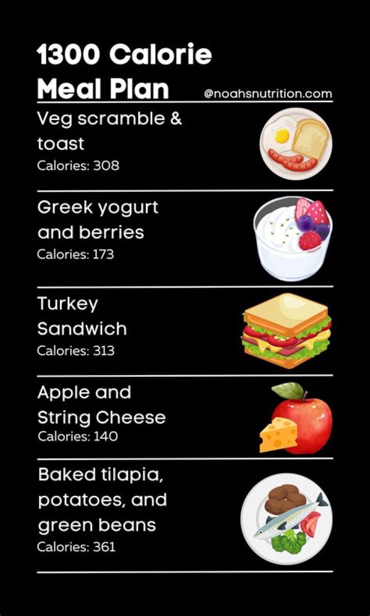 1300 calories a day