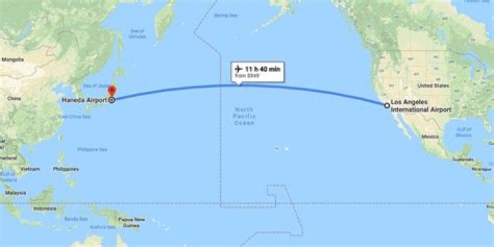 california to japan flight time