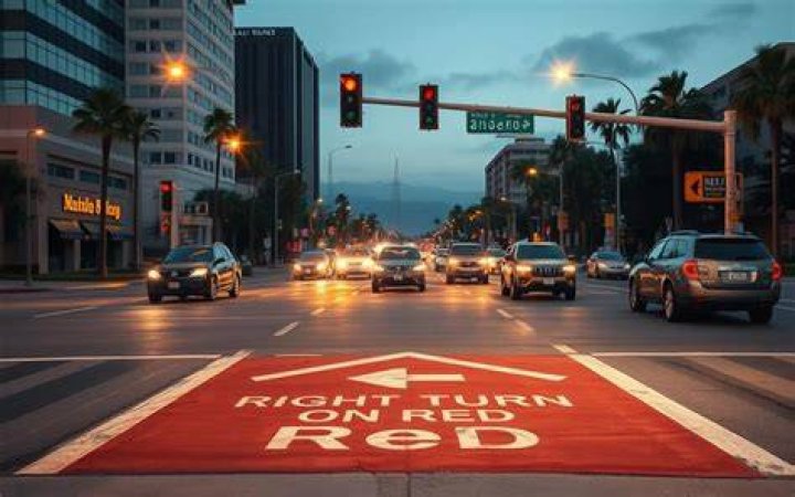 can you turn right on red in california