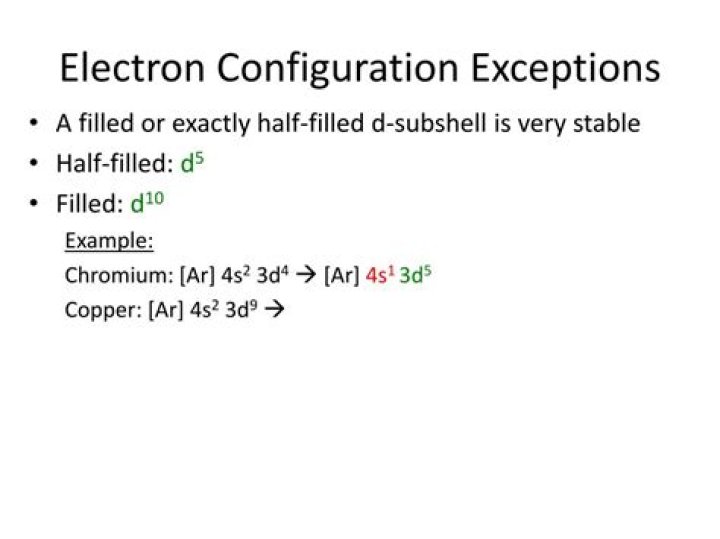 electron configuration exceptions