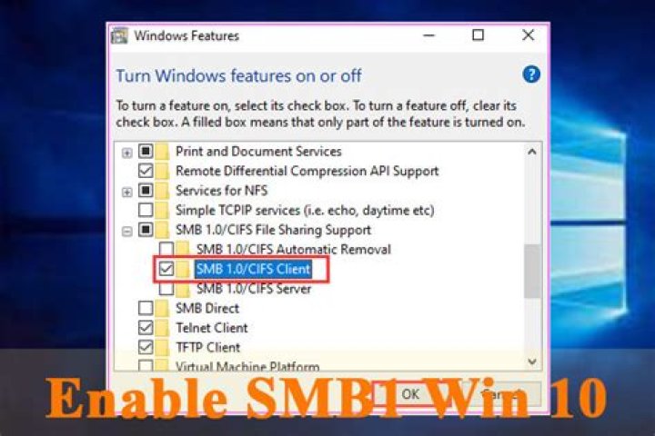 enable smb1 windows 10