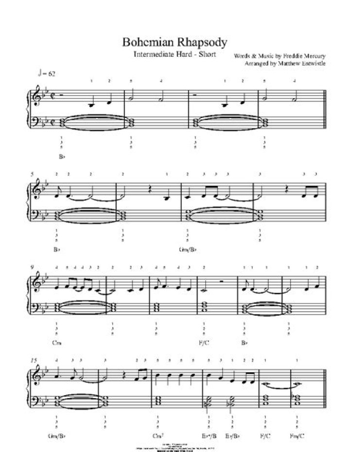 how to play bohemian rhapsody on piano