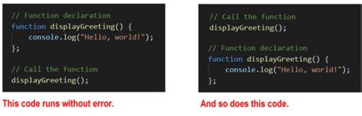 javascript function declaration