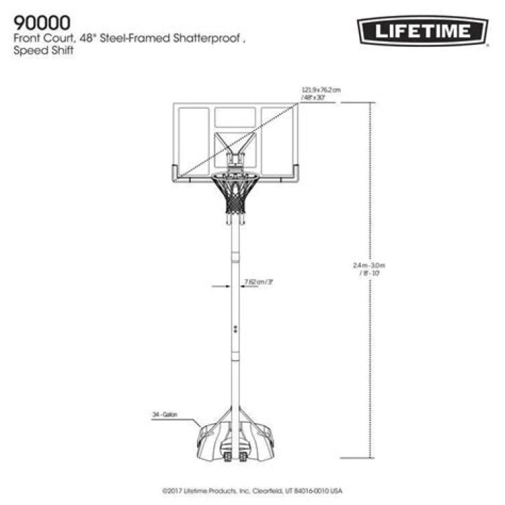 lifetime basketball hoop assembly