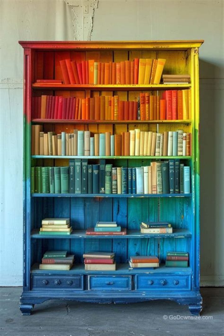painted bookshelves