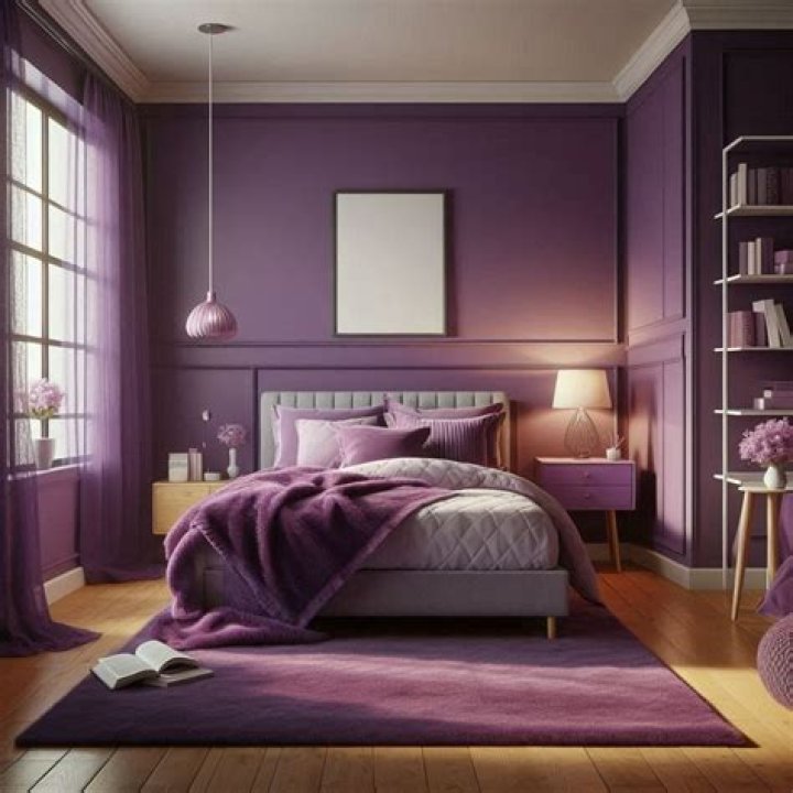 purple walls bedroom