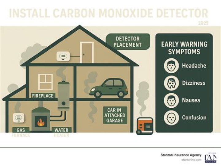where should a carbon monoxide detector be placed