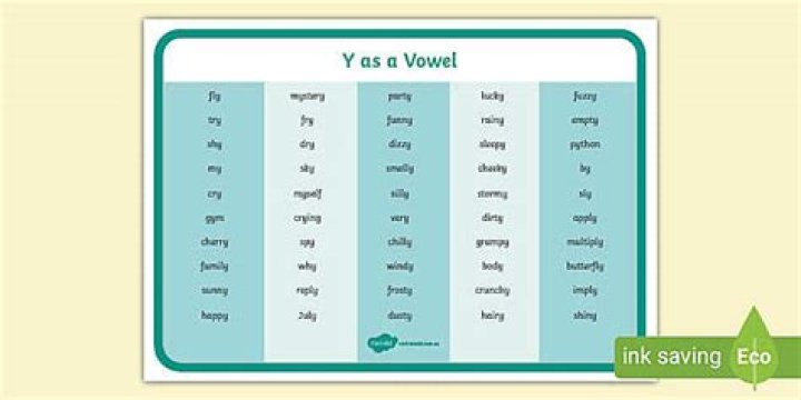 y as a vowel